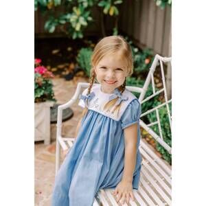 NEW THE PROPER PEONY girls manger dress in blue